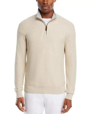 The Men's Store Bloomingdale's Birdseye Knit Quarter Zip Sweater NWT